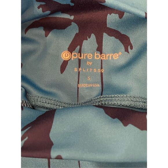 Pure Barre Gemini Tight Legging Pant Palm Tree Blue Spilts59 Size S - Picture 5 of 6